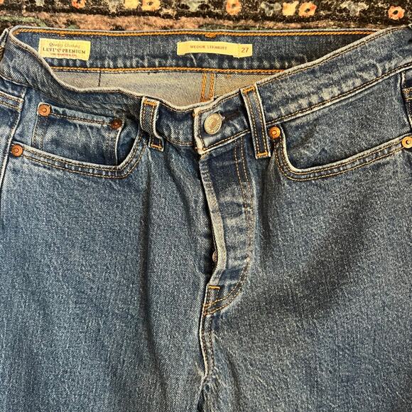 Levi's Premium Wedgie Straight Ankle Length Jeans Size 27 - Picture 4 of 8